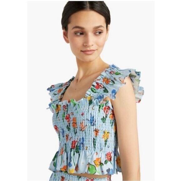 Hill House Tops - NWT Hill House Ellie Floral Linen Crop Top size XL
